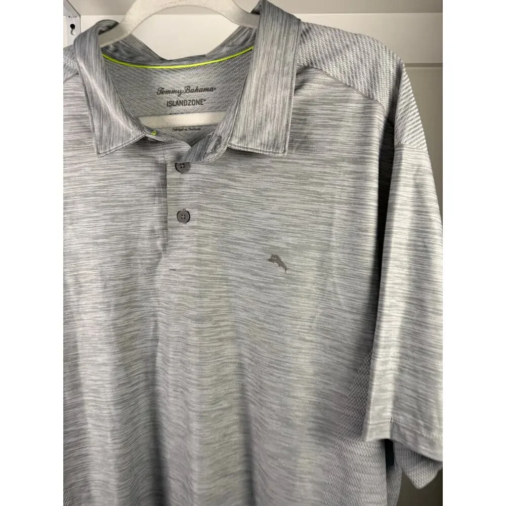 Tommy Bahama Island Zone Performance Polo‎ Shirt Men's Size 2XLB Gray XXL